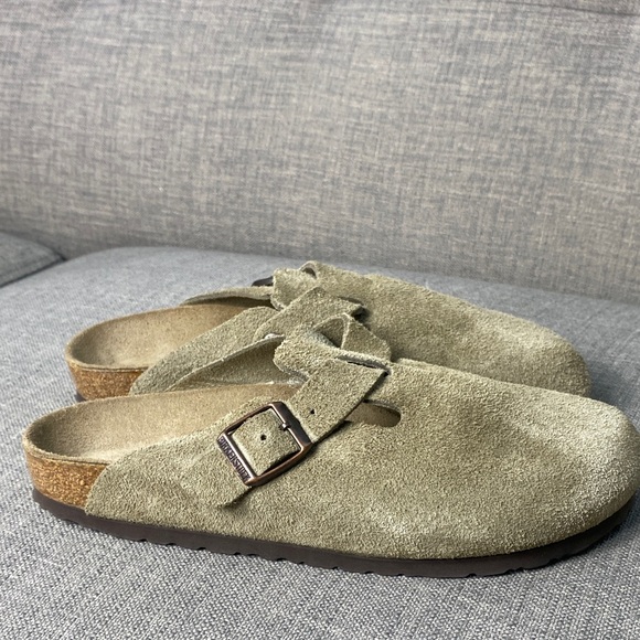 Birkenstock Women's Taupe Suede Mules - Picture 8 of 12